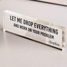 Funny Office Sign Desk Plate Gift For Coworker, Exchange Gift, White Elephant Gift - Personalized Name Plate – view 4