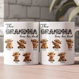 This Grandma Loves Her Herd Gift For Grandma - Personalized Mug – view 2