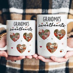 Grandma's Sweethearts Patchwork Print - Personalized Mug – view 4