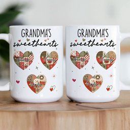Grandma's Sweethearts Patchwork Print - Personalized Mug – view 3
