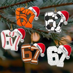 Custom 67 Six Seven Slang Meme For Sport Lovers Kids Teenagers - Personalized Acrylic Ornament