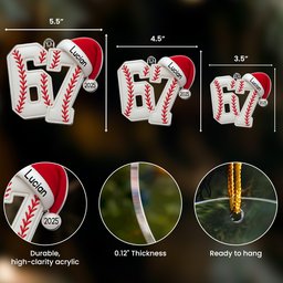 Custom 67 Six Seven Slang Meme For Sport Lovers Kids Teenagers - Personalized Acrylic Ornament – view 5