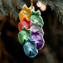 Family Christmas Bells - Personalized Acrylic Ornament – view 3