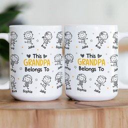This Grandpa Grandma Belongs To - Personalized Mug – view 3