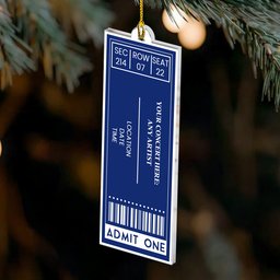 Favorite Concert Ticket Music Lovers Gifts, For Daughters, Friends - Personalized Acrylic Ornament – view 3