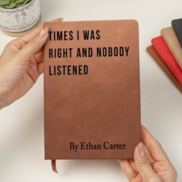 Funny Sarcastic Notebook - Coworker Gag Gifts, White Elephant, Exchange Gifts - Personalized Leather Journal – view 4