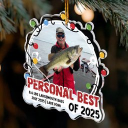 Fishing Milestone Moment - Personalized Acrylic Photo Ornament – view 4