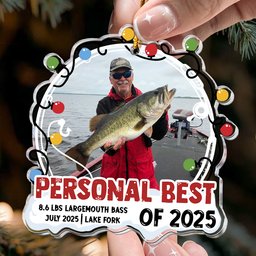 Fishing Milestone Moment - Personalized Acrylic Photo Ornament – view 2
