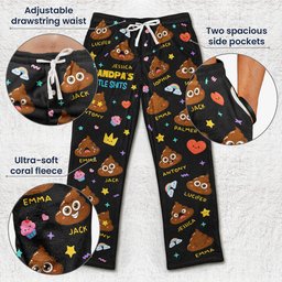 Grandpa's Little Shit - Personalized Fleece Pajama Pants – view 5