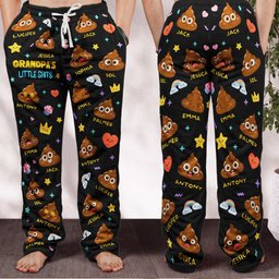 Grandpa's Little Shit - Personalized Fleece Pajama Pants – view 4