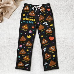 Grandpa's Little Shit - Personalized Fleece Pajama Pants – view 3