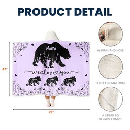 Mama Bear We Love You Floral Version - Personalized Wearable Blanket – view 5