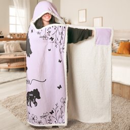 Mama Bear We Love You Floral Version - Personalized Wearable Blanket – view 2