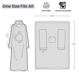 Custom Name, Number Baseball, Basketball, Football, Hockey - Personalized Wearable Blanket With Sleeves – view 5