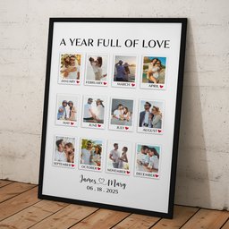 A Year Full Of Love Couple Anniversary Gift - Personalized Photo Poster – view 5