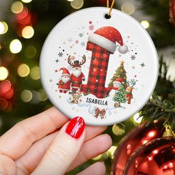 Custom Alphabet Christmas - Personalized Ceramic Ornament – view 3