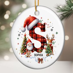 Custom Alphabet Christmas - Personalized Ceramic Ornament – view 2