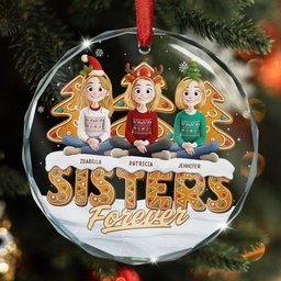 Siblings Forever - Personalized Glass Ornament – view 4
