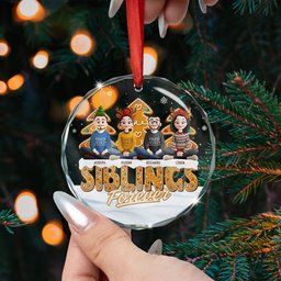Siblings Forever - Personalized Glass Ornament – view 3