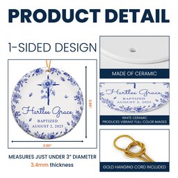 Baptism Ornament Christmas Ornament For Baby - Personalized Ceramic Ornament – view 5
