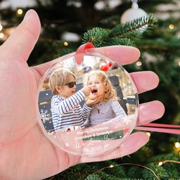 Merry Christmas Grandparents - Personalized Glass Photo Ornament – view 4