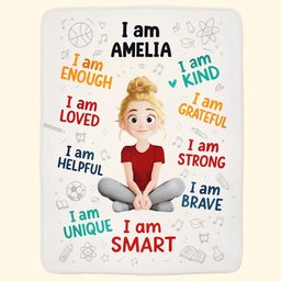 I Am Affirmation For Kid - Personalized Blanket – view 2