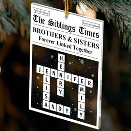 Siblings Times Scrabble Name - Personalized Acrylic Ornament – view 3