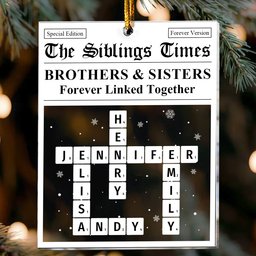Siblings Times Scrabble Name - Personalized Acrylic Ornament