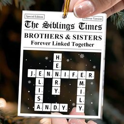 Siblings Times Scrabble Name - Personalized Acrylic Ornament – view 2