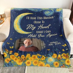 I’ll Hold This Blanket Close To My Heart Until I Can Hold You Again - Personalized Photo Blanket – view 4