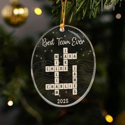 Best Team Ever Christmas Ornament Gift For Coworkers - Personalized Acrylic Ornament – view 3