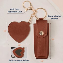 If Besties Were Flowers I'd Pick You Dark Ver - Personalized Leather Lipstick Case With Mirror Keychain – view 6