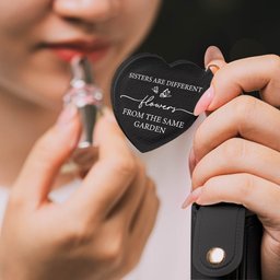 If Besties Were Flowers I'd Pick You Dark Ver - Personalized Leather Lipstick Case With Mirror Keychain – view 4