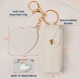 If Besties Were Flowers I'd Pick You Light Ver - Personalized Leather Lipstick Case With Mirror Keychain – view 6