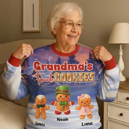 Grandma's Favorite Cookie - Personalized AOP Sweatshirt – view 2