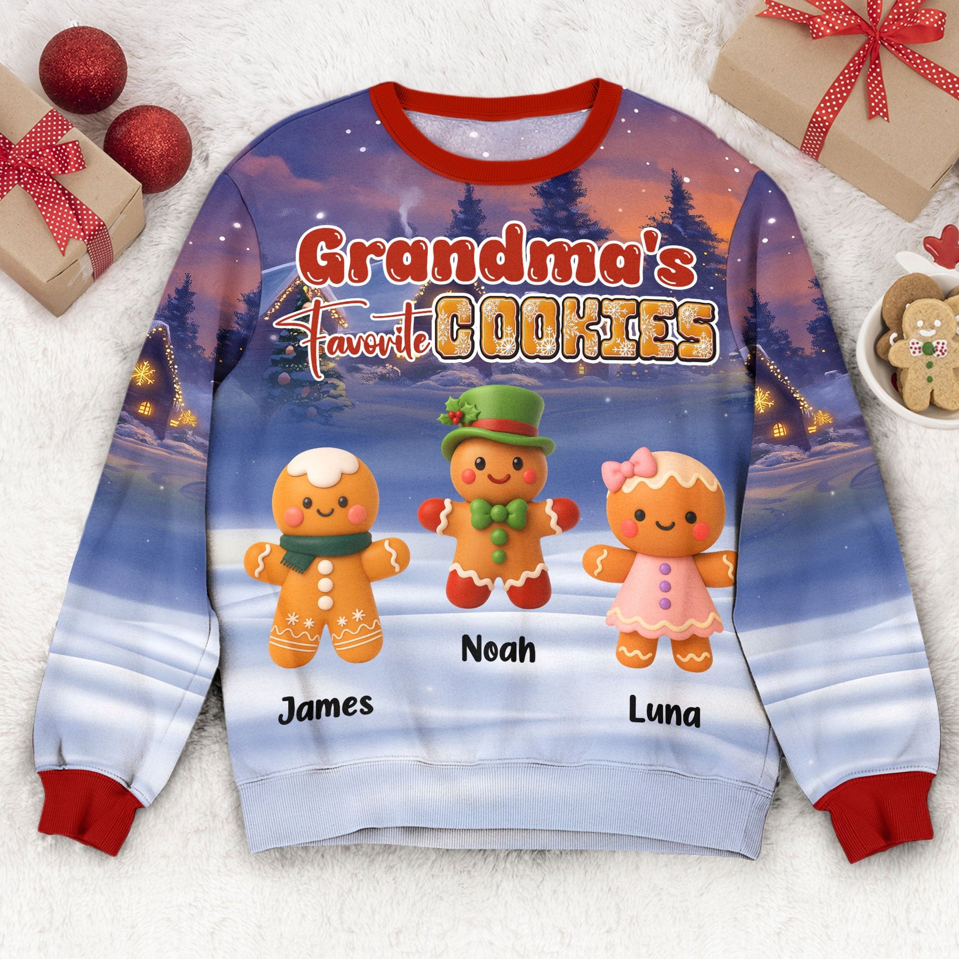 Grandma's Favorite Cookie - Personalized AOP Sweatshirt