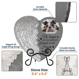 No Longer By Our Side Forever In Our Hearts - Personalized Photo Memorial Garden Stone – view 6