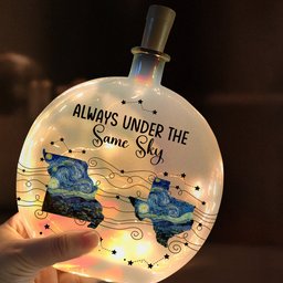 Long Distance Couple Friends Siblings Daughter - Custom Multi States - Personalized Round Flat Bottle Light – view 5