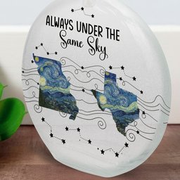 Long Distance Couple Friends Siblings Daughter - Custom Multi States - Personalized Round Flat Bottle Light – view 3