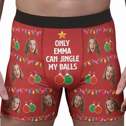 Jingle My Balls Funny Gift For Husband - Personalized Photo Men's Boxer Briefs – view 2