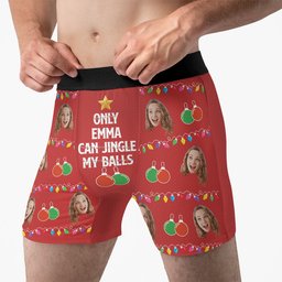 Jingle My Balls Funny Gift For Husband - Personalized Photo Men's Boxer Briefs – view 4