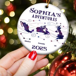 Country List Travel - Personalized Ceramic Ornament – view 3