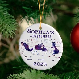Country List Travel - Personalized Ceramic Ornament – view 4