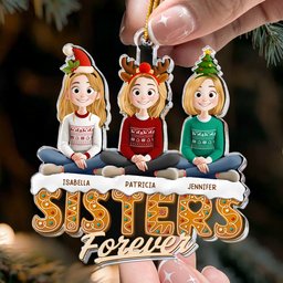Sisters Siblings Forever - Personalized Acrylic Ornament – view 2