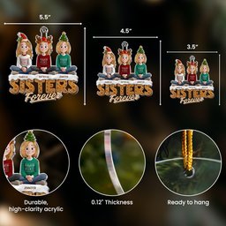 Sisters Siblings Forever - Personalized Acrylic Ornament – view 4