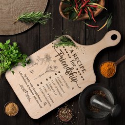 A Recipe For Friendship Custom Birth Flower - Personalized Paddle Cutting Board – view 2