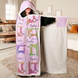 Sewing Lover, Custom Name - Personalized Wearable Blanket Hoodie – view 2