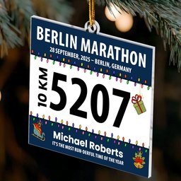 Race Bib For Runner - Personalized Acrylic Ornament – view 3