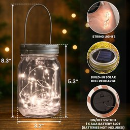 Different Flowers From Same Garden - Personalized Solar Mason Jar Light – view 5