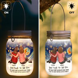 Good Friends Are Like Stars - Personalized Solar Mason Jar Light – view 2